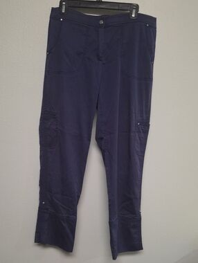 Chico's Navy Straight-Leg Cargo Pants